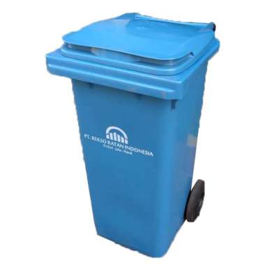 Tempat Sampah Roda Bak Sampah Tutup Tong Sampah 120 Liter Biru Besar