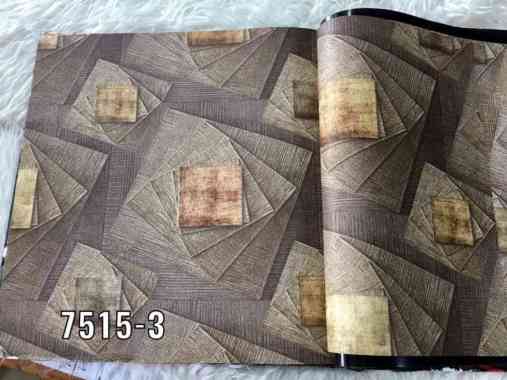 Wallpaper Dinding 3D Motif Serat Kayu Kotak Coklat Natural M Stone Roll Besar