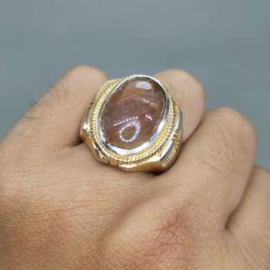 Batu Cincin Kecubung Rambut Cendana Asli