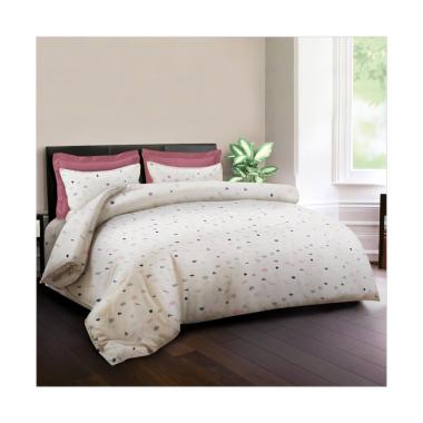 King Rabbit Motif Kata Day Set Sprei - Peach