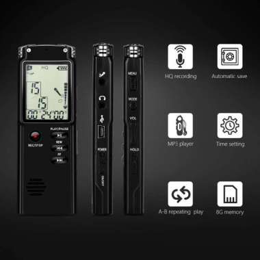 Alat Untuk Merekam Suara Digital 8GB - Alat Perekam Suara Digital - Digital Voice Recorder - Alat Pe