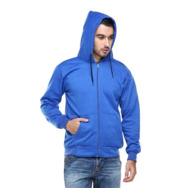 Hamlin Clover Jaket Sweater Hoodie Polos Pria Casual Plain Jacket Material Fleece ORIGINAL - Blue Bl