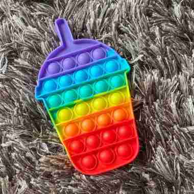 POP IT RAINBOW BOBA - stroberi tiktok bubble pelangi viral murah - Boba rainbow