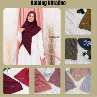 HIJAB JILBAB ULTRAFINE LASERCUT SYARI JUMBO 120X120 POLOS Queen Bee