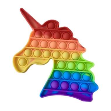 Mainan Pop It Fidget Toys Medium Rainbow / Cetekan Squishy Bubble (Penghilang Stress Anak / Dewasa) 