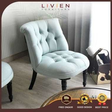 LIVIEN Sofa - Sofa Ruang Tamu - Sofa Minimalis - Sofa Single Murah - Sofa 1 Seater - Jessie Sky Blue
