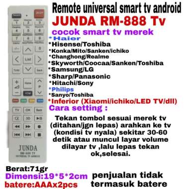 REMOT/REMOTE UNIVERSAL SMART TV ANDROID JUNDA RM-888 TV