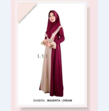 LYF set Shabira gamis khimar dress muslim remaja perempuan wanita syari original Rose Violet M