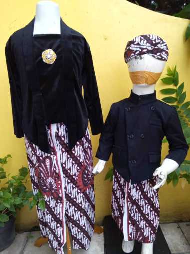 Baju Beskap Set Kebaya Anak Kostum Kartinian Adat Jawa Warna Hitam Gratis Masker XL Kebaya set Beska