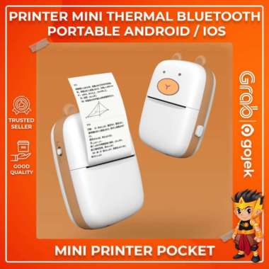 harga Unik Mini Printer Saku Thermal Print Bluetooth Portable Pocket Android iOS - Merah Muda Murah Blibli.com