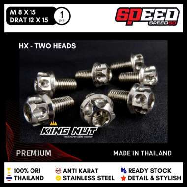Baut M 8 x 15 Drat 12 x 15 Premium Baut Probolt Thailand Stainless Steel King Nut