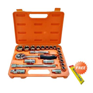 KENMASTER Kunci Sock Set [22 pcs] + Kunci Ring Pas Toolkit Snap n Grip