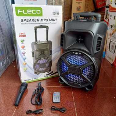 Speaker Karaoke Fleco F-1872 Koper Roda 8 Inch Digital + Mic + Remote
