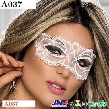 A037 - Mask Topeng Penutup Mata Putih Transparan Tali Karet