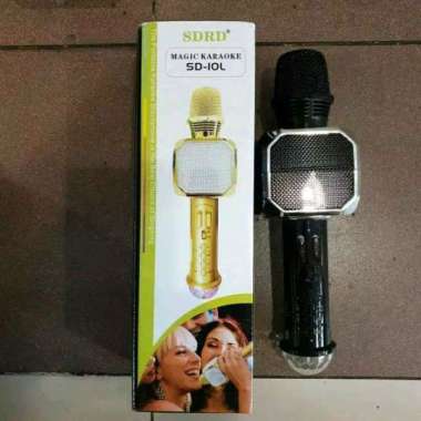 MIC KARAOKE BLUETOOTH SD 10L WIRELESS/MIKROPON SMULE SPEAKER LAMPU DISCO/MICROPHONE PORTABLE SDRD