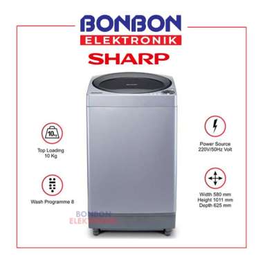 Sharp Mesin Cuci 1 Tabung 10KG ES-M1008T-SA / ESM 1008 TSA