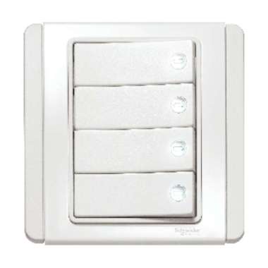 Schneider Neo Putih Saklar Lampu 4 Gang Putih