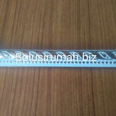 LIST PVC PLAT 2CM 20MM P 1M WHITE SILVER LIS MEBEL KUKU MACAN PLASTIK