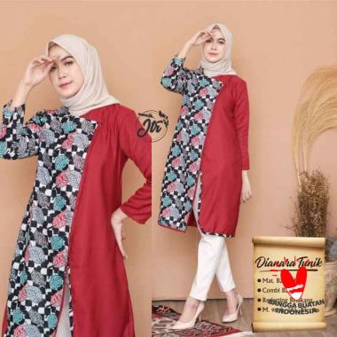 Atasan Batik Tunik Wanita Modern Dianara Tunik Seragam Batik Kantor atasan batik wanita atasan konda