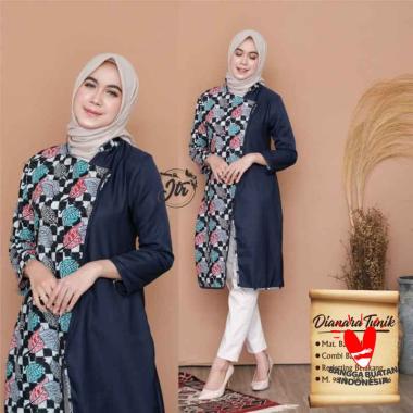 Atasan Batik Tunik Wanita Modern Dianara Tunik Seragam Batik Kantor atasan batik wanita atasan konda