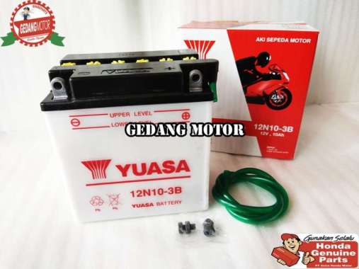AKI 12N10-3B YUASA ACCU 12N103B AKI BINTER MERCY VESPA PX150 ASLI