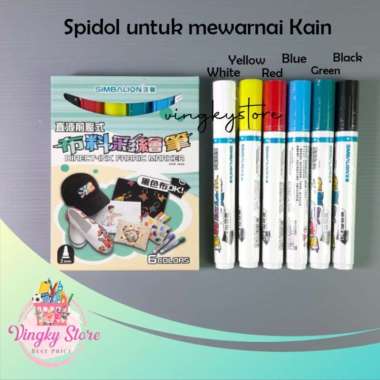Spidol Kain - Direct Ink Fabric Marker Simbalion DFM-240-6 Multicolor