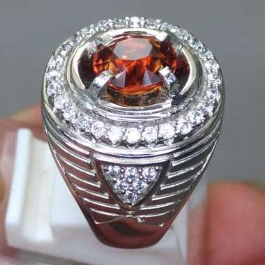 Batu Cincin Orange Garnet Selon Asli Natural