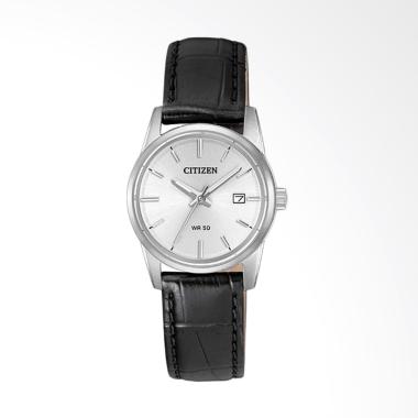 Citizen EU6000-06A Dial Leather Strap Jam Tangan Wanita - White Black