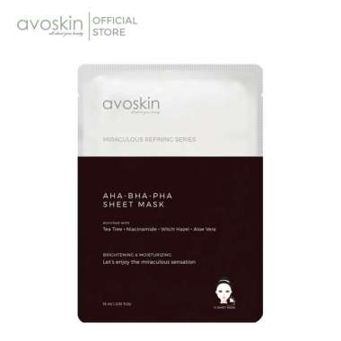 Avoskin AHA-BHA-PHA Sheet Mask - Masker Wajah Glowing - Masker Pelembab Wajah - Masker Wajah Kusam d