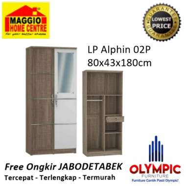 LEMARI PAKAIAN 3 PINTU - LEMARI PAKAIAN 2 PINTU - ALPIN -OLYMPIC 2 PINTU