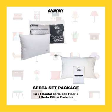 [PAKET] Bantal Serta Ball Fiber + Serta Pillow Protector