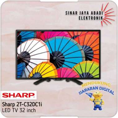 SHARP LED TV 32 inch HD 2T-C32DC1i [Digital TV] - Tanpa Bracket
