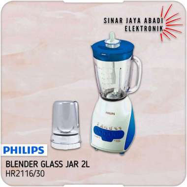 PHILIPS HR2116/30 Blender Kaca 2 L - White Blue