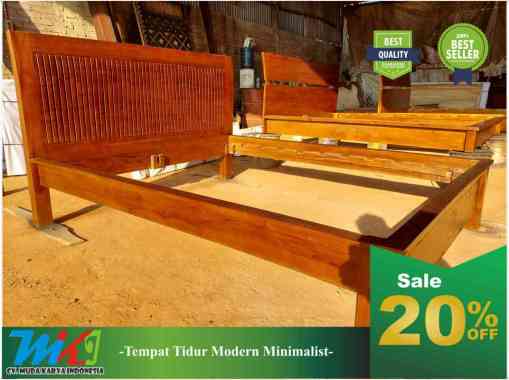 Furniture tempat tidur minimalis kayu jati rangka tempat tidur ranjang kapten dipan kayu jati 180 X 