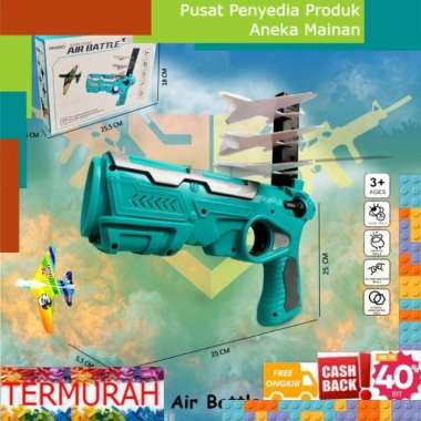 Pistol Pesawat Mainan Anak bisa Terbang Peluru Busa Tembak Tembakan