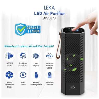 Jual Leka Ap7807 Led Air Purifier - Hepa13 Filter Sinar Uv-C Portable Hepa Multicolor