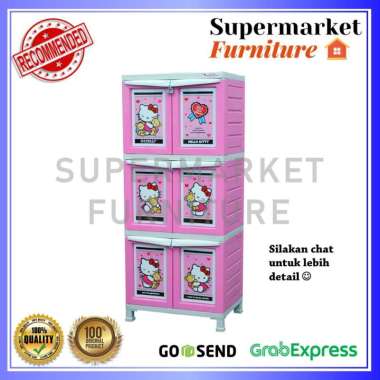 LEMARI PLASTIK NAPOLLY HELLO KITTY/LEMARI PAKAIAN HELLO KITTY/163HKBF