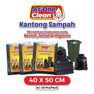 AS ONE CLEAN Kantong Plastik Sampah 40×50cm Mini Kecil (isi 20pcs) Hitam