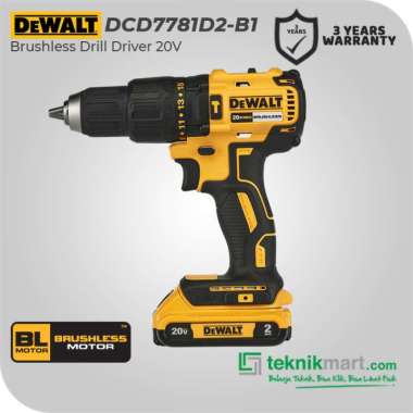 Dewalt Brushless Hammer Drill / Bor Impact Baterai 18/20V DCD7781D2