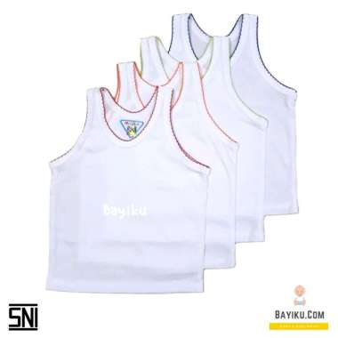FIYELI [3 Pcs] Kaos Singlet Bayi Anak Laki Perempuan Newborn 0 6 12 18 24 Bulan Kaos Dalam Kutang Pi
