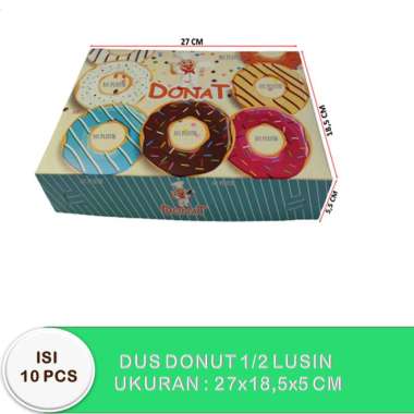 Isi 10 PCS DUS DONAT ISI 6 DESAIN KEREN Dus donat 27*18.5 Box Dus Donat Dus Roti - Young