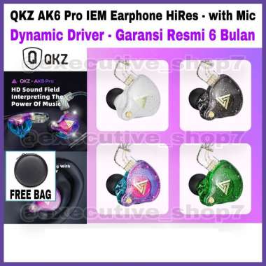 QKZ AK6 Pro IEM Earphone HiRes- with Mic - Dynamic Driver - Garansi Resmi 6 Bulan Green