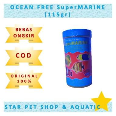 makanan ikan hias laut super marine ocean free 115 gr aquarium