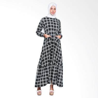 BIG SALE ! Ayda Jumbo Rempel Gamis Wanita - Squa Black
