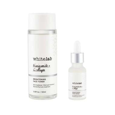 Whitelab Brightening Face Serum & Face Toner - Paket Pencerah Wajah Glowing - Penghilang Flek Hitam