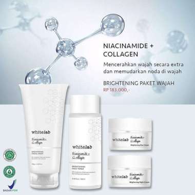 Whitelab Brightening Paket Wajah - Paket Perawatan Pencerah Wajah Kusam Berminyak - Pencerah Wajah G