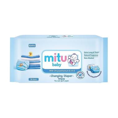 Mitu Baby Wipes 50s Biru - 3 PCS