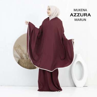 PUSAT MUKENA INDONESIA - MUKENA DEWASA 2IN1 KATUN AZZURA Semua Ukuran MARUN