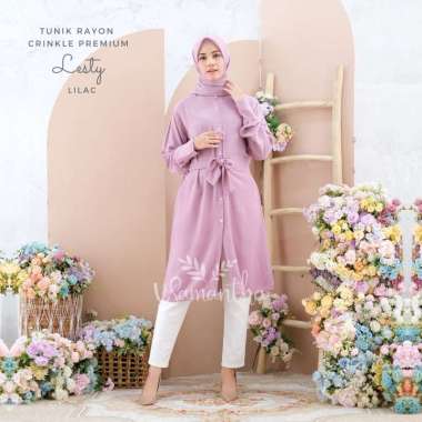 vSamantha - Tunik Rayon Crinkle Premium Lesty Lilac