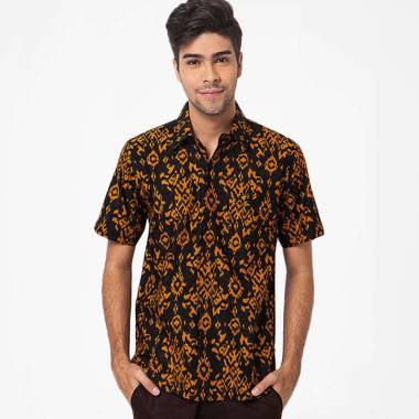 Asana Kaliaka Slim Fit Kemeja Batik Pria - Black